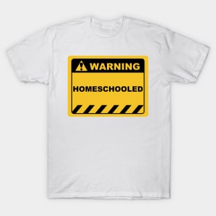 Human Warning Sign Label Homeschooled - Yellow and Black T-Shirt